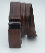Curea Infinity din piele naturală, model striat cu cataramă automată - imagine 4