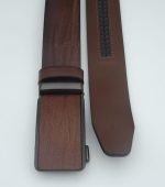 Curea Infinity din piele naturală, model striat cu cataramă automată - imagine 3