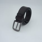 Curea din piele naturală, model cusături, cataramă cu pin