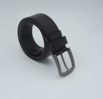Curea din piele naturală, model cusături, cataramă cu pin - imagine 4