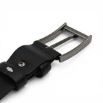 Curea bărbați neagră din piele naturală 3,5 cm pentru costum C015 - imagine 6
