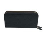 Portofel Damă din Piele Naturală Negru cu Două Fermoare și Compartiment Telefon Floral Elegant P01 - imagine 3