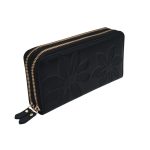 Portofel Damă din Piele Naturală Negru cu Două Fermoare și Compartiment Telefon Floral Elegant P01 - imagine 8