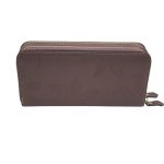 Portofel Damă din Piele Naturală Roz Pal cu Două Fermoare și Compartiment Telefon Floral Elegant P01 - imagine 5