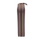 Portofel Damă din Piele Naturală Roz Pal cu Două Fermoare și Compartiment Telefon Floral Elegant P01 - imagine 4
