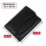 Portofel damă negru din piele naturală, cu închidere magnetică – EVROS PD-1835 - imagine 10