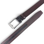 Curea bărbați maro din piele naturală 3,5 cm, automată – 45918-2 - imagine 4