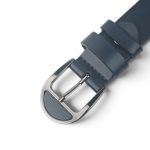 Curea damă bleumarin închis din piele naturală, 2,5 cm, cataramă negru lucios cu ac – EVROS CD-02B - imagine 3
