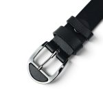Curea damă neagră din piele naturală, 2,5 cm, cataramă negru lucios cu ac – EVROS CD-02N - imagine 3