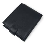 Portofel bărbați negru din piele naturală cu capsă – PB-005-13 - imagine 3