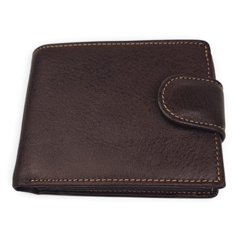 Portofel bărbați negru din piele naturală EVROS PB-372-211, cu închidere magnetică și protecție carduri, 12 × 10 cm