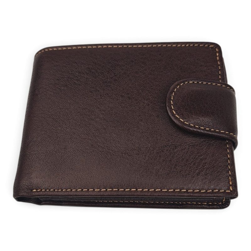 Portofel bărbați negru din piele naturală EVROS PB-372-211, cu închidere magnetică și protecție carduri, 12 × 10 cm