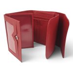 Portofel damă roșu din piele naturală, cu închidere magnetică – EVROS PD-1835 - imagine 7