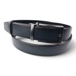 Curea bărbați bleumarin din piele naturală 3,5 cm, automată – 45918-2 - imagine 2