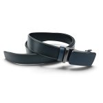 Curea bărbați bleumarin din piele naturală, 3,5 cm – EVROS SL26-7 - imagine 2