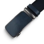 Curea bărbați bleumarin din piele naturală, 3,5 cm – EVROS SL26-7 - imagine 3