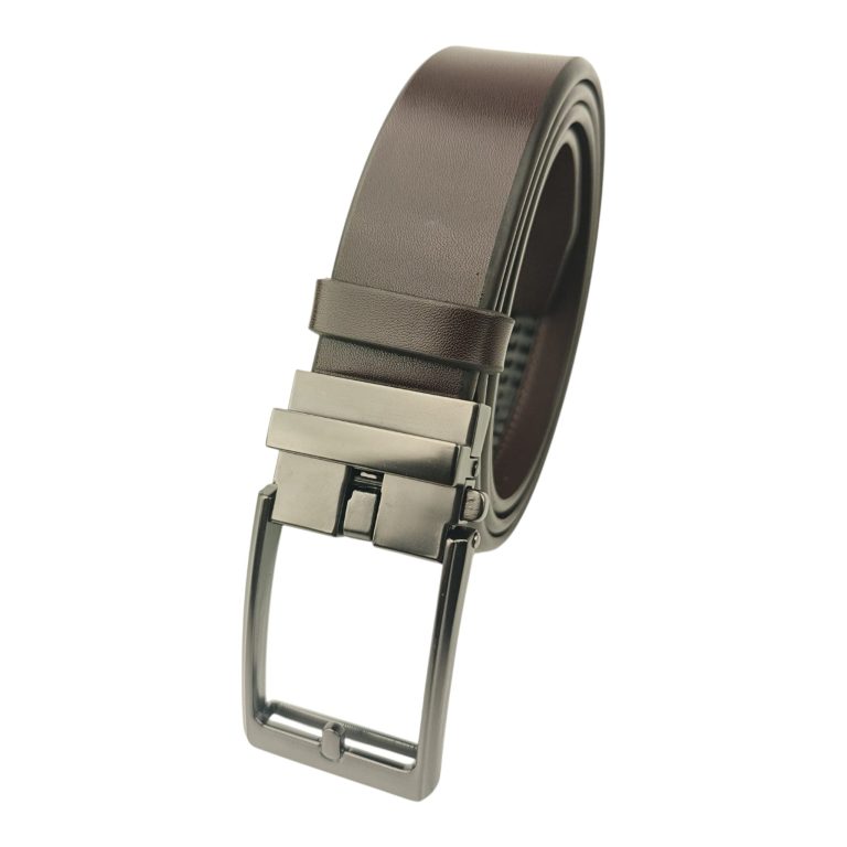 Curea bărbați maro din piele naturală EVROS 45918-2, lățime 3,5 cm, cu cataramă automată