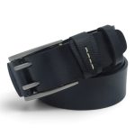 Curea bărbătească neagră din piele naturală, 4 cm, model rulat EVROS CRDE-0561