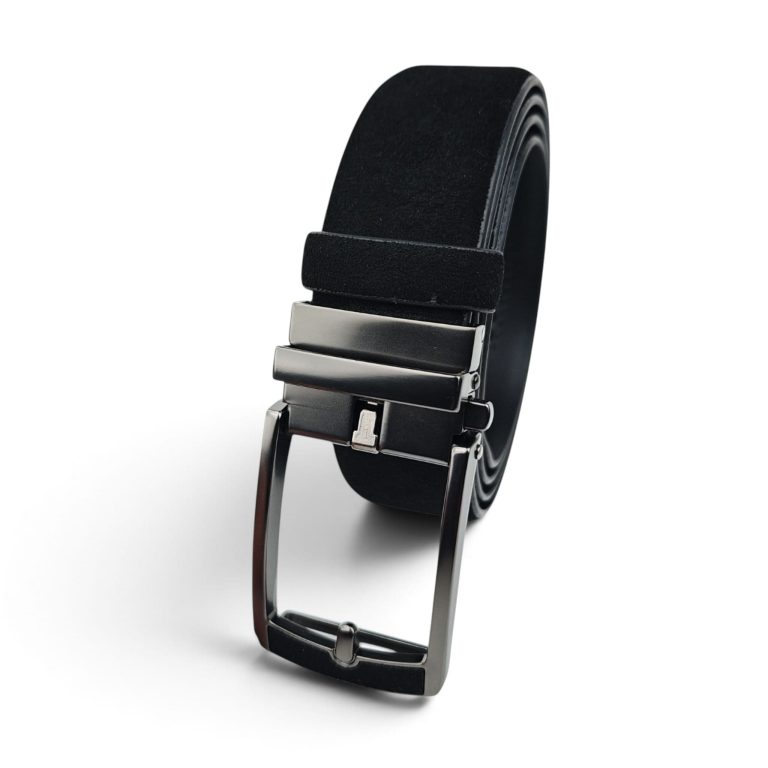 Curea barbati piele intoarsa neagra EVROS SL26-10, 3,5 cm, cataramă automată