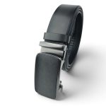 Curea bărbătească gri închis din piele naturală EVROS SL26-7, lățime 3,5 cm