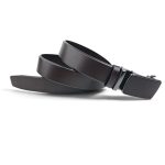 Curea bărbați maro închis din piele naturală, 3,5 cm – EVROS SL26-7 - imagine 2