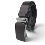 Curea bărbătească maro închis din piele naturală EVROS SL26-7, lățime 3,5 cm