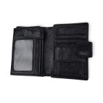 Portofel bărbați din piele naturală neagră PB01-8025, cu închidere magnetică, EVROS