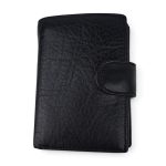 Portofel bărbați din piele naturală neagră PB01-8025, cu închidere magnetică, EVROS