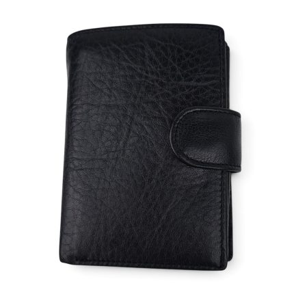 Portofel bărbați din piele naturală neagră PB01-8025, cu închidere magnetică, EVROS