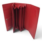 Portofel damă roșu din piele naturală cu închidere magnetică EVROS PD-A1 - imagine 5